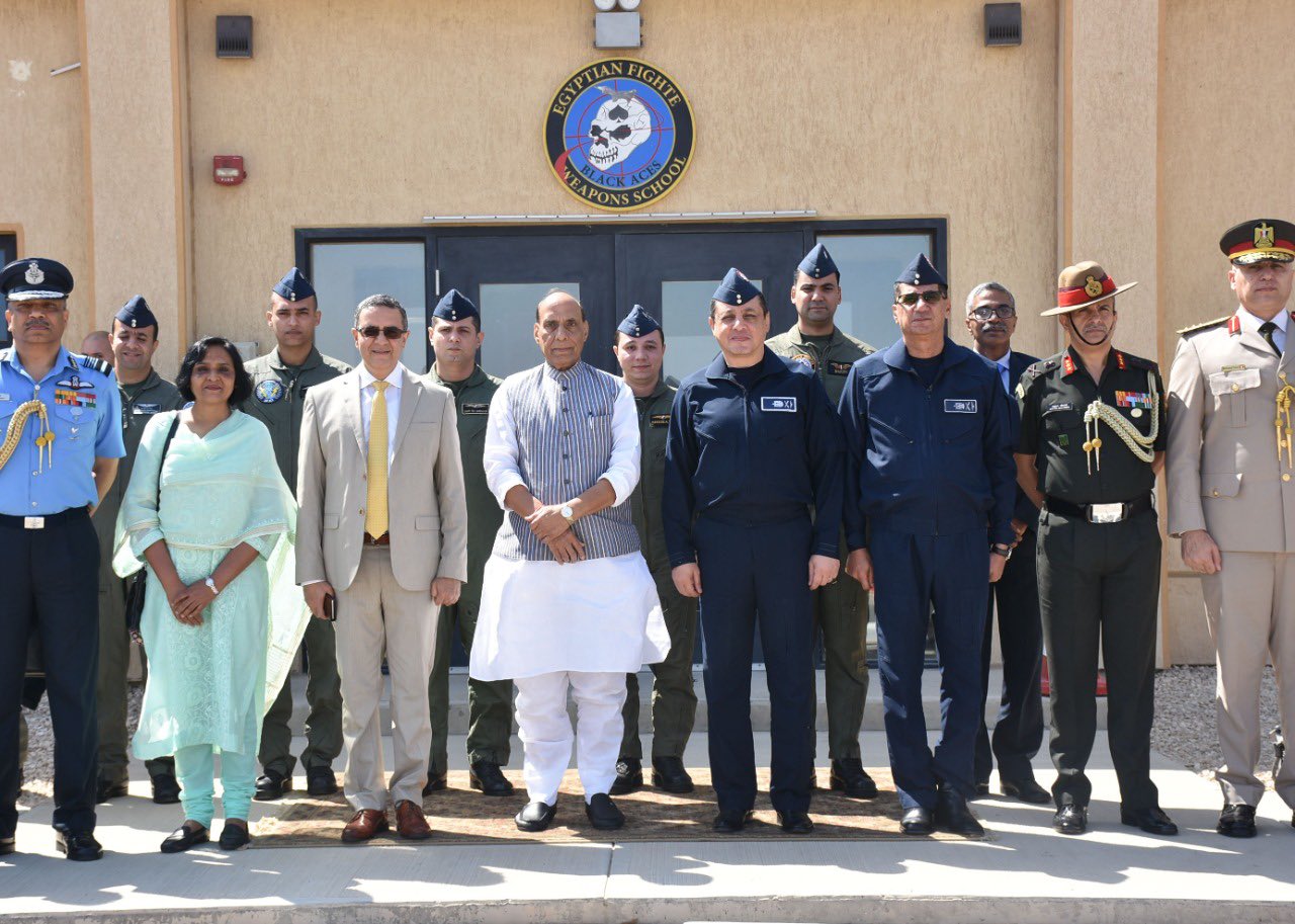 Baser Raksha Raksha Mantri, Shri Rajnath Singh visited Cairo West Airbase(20 ...