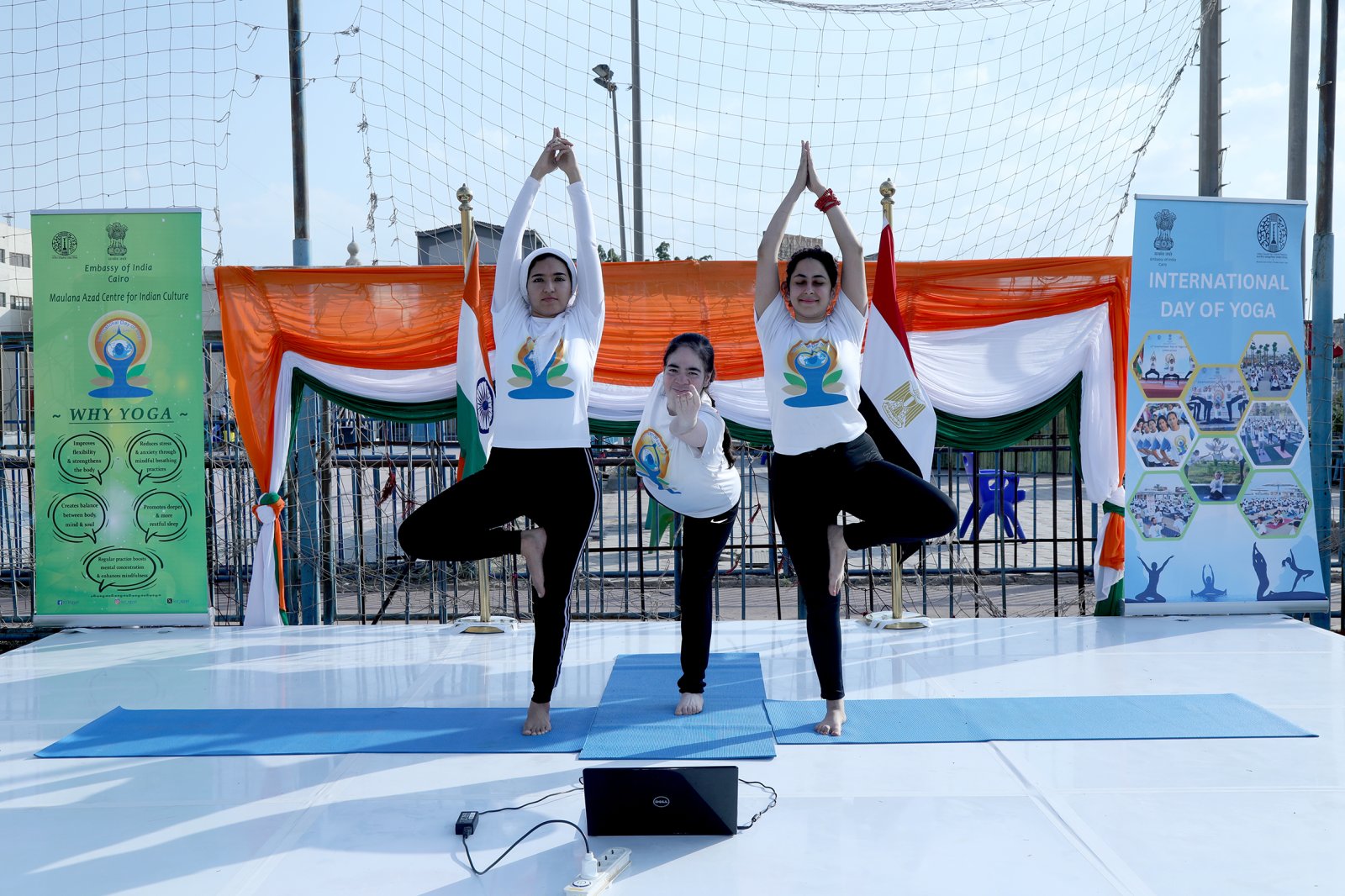 MACIC Yoga team during the event at El Nasr Sporting Club