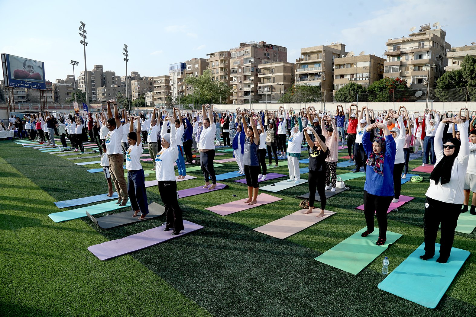 Yoga curtain raiser event at El Nasr Sporting Club on May 22, 2026.