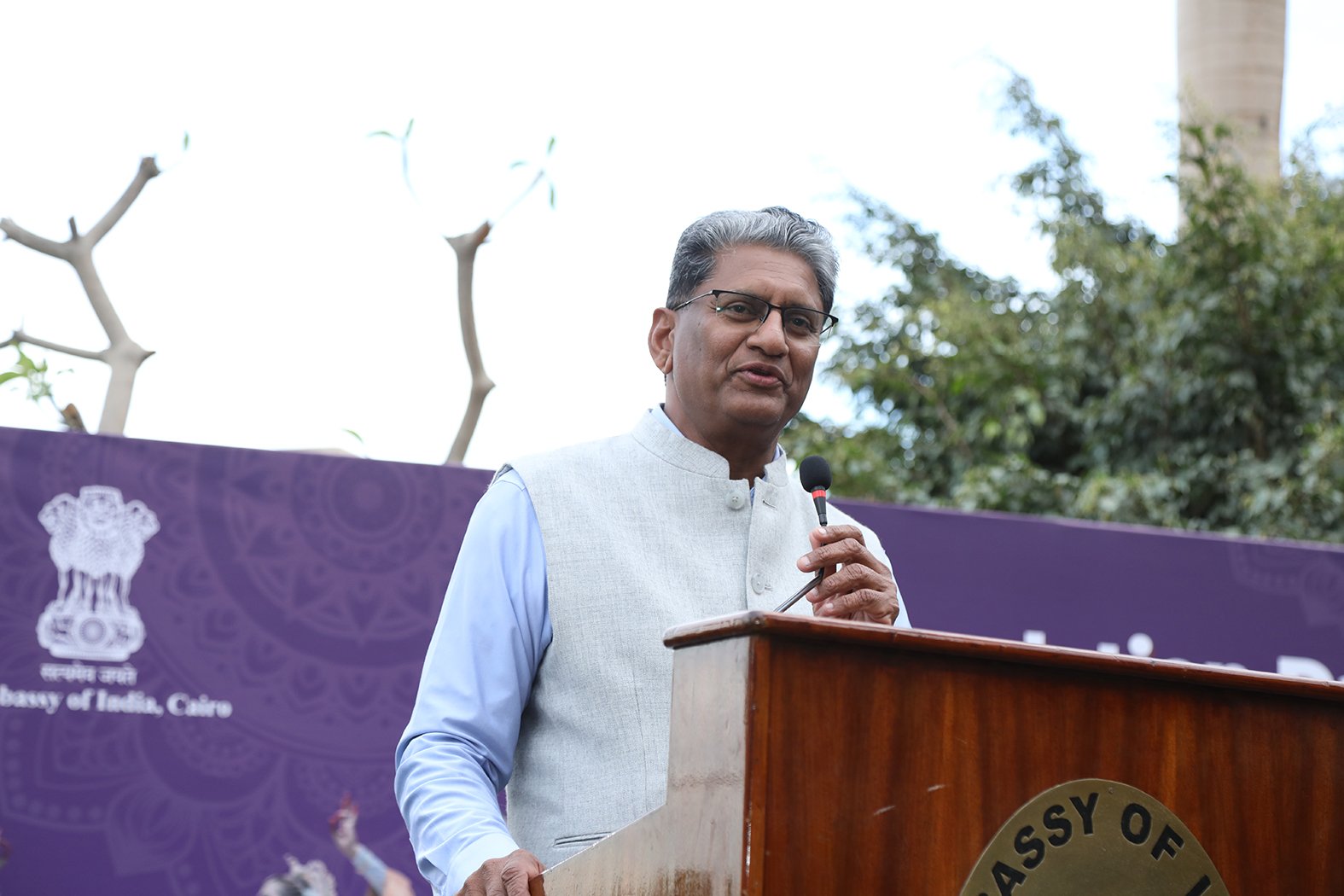 Ambassador Suresh Reddy while addressing the attendees during the ICCR event, April 9, 2026