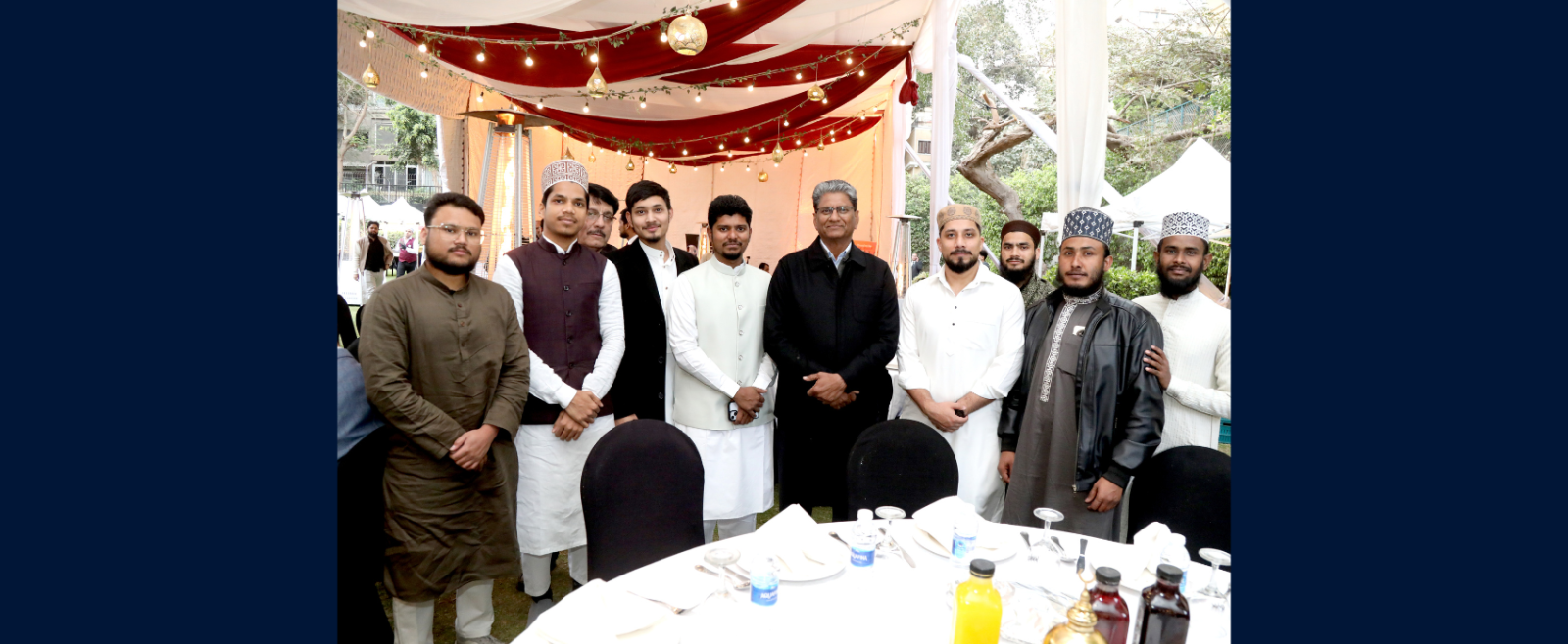 Ambassador Suresh Reddy with Indian students studying at Al Azhar university during the Iftar party March 10, 2026