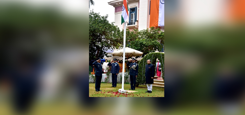 Ambassador Ajit Gupte unfurled the Indian Flag at ‘India House’ on 73rd Republic Day of India on 26 January 2022