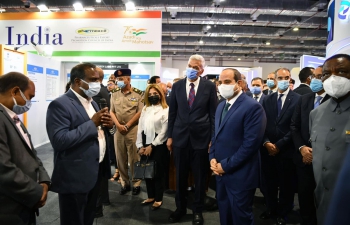 President Abdel Fattah El Sisi visited the Indian Pavilion at 1st Africa Health ExCon 2022 held in Cairo from 5-7 June 2022