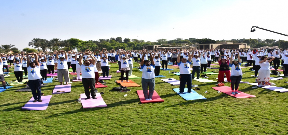 International Day of Yoga celebrations at Al-Azhar Park, Cairo (21 June 2022)
