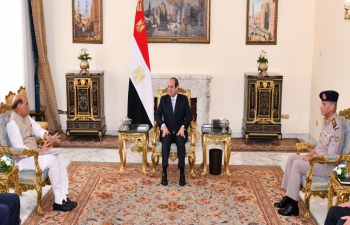 Raksha Mantri, H.E. Shri Rajnath Singh called on President of Egypt, H.E. Mr. Abdel Fattah El-Sisi ( 19 September 2022)