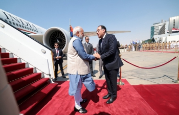 Prime Minister Shri Narendra Modi landed in Cairo on 24 June 2023 for his first State Visit to Egypt
