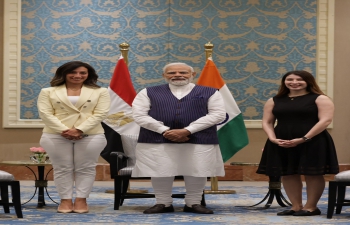 Prime Minister Shri Narendra Modi's interaction with prominent Yoga practitioners and instructors from Egypt