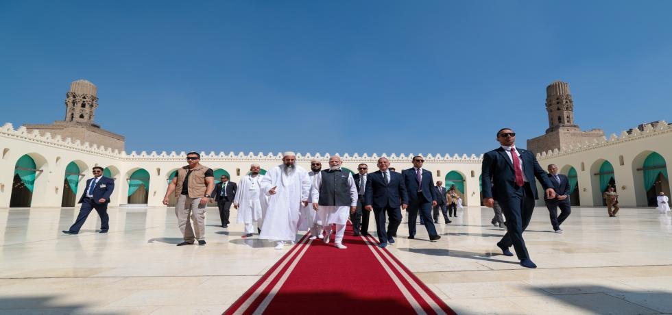 Prime Minister Shri Narendra Modi visited Al-Hakim Mosque in Cairo during his State Visit to Egypt