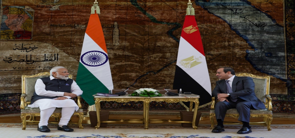 Prime Minister Shri Narendra Modi met H.E. Mr. Abdel Fattah El-Sisi, President of the Arab Republic of Egypt at Al-Ittihadiya Palace in Cairo