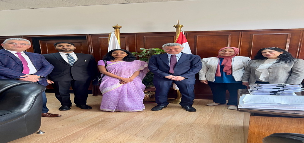 Cd'A C Sushma accompanied by senior officials of the Embassy met the Chairman of New & Renewable Energy Authority of Egypt (15 April 2025)