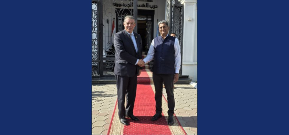 Ambassador Shri S K Reddy met H.E. Senator Hazem Omar, Chairman of the Foreign, Arab and African Affairs Committee of the Egyptian Senate & President of the Republican Party