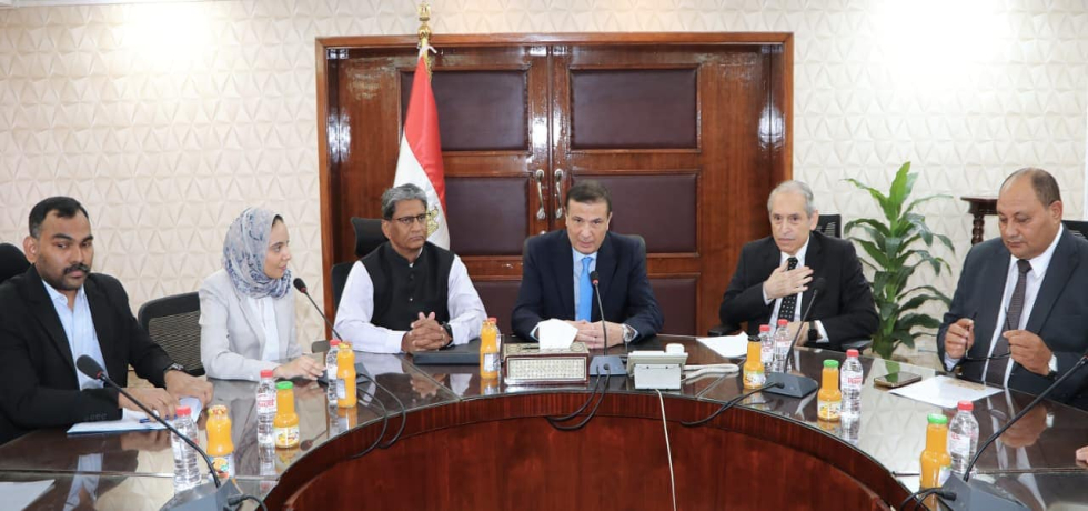Ambassador Suresh K.Reddy with the Minister of Agriculture of Egypt during a meeting with representatives of Indian companies.