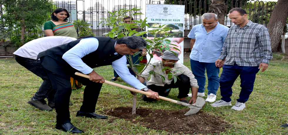 As part of “Ek Ped Maa Ke Naam Campaign”,  Ambassador Suresh K. Reddy planted a tree at Al Horreya Park, Cairo, September 18, 2025