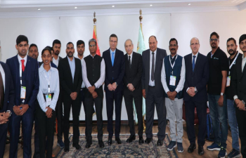 Ambassador Suresh K.Reddy with the Minister of Agriculture of Egypt during a meeting with representatives of Indian companies