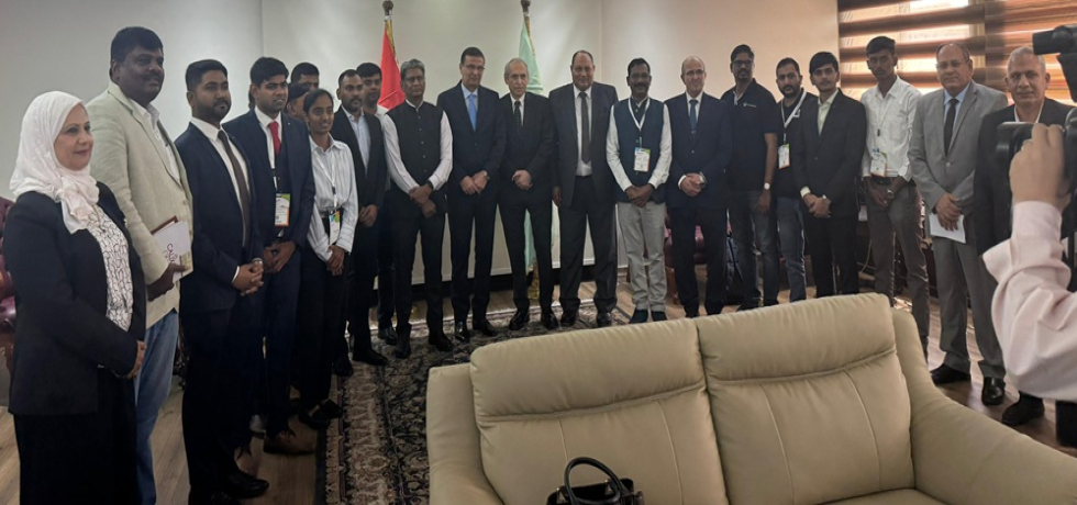 Ambassador Suresh K. Reddy during a meeting with  the Egyptian Minister of Agriculture in their interaction with a group of visiting Indian companies